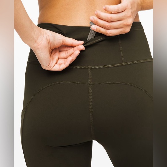 Lululemon Fast & Free Leggings Dark Olive - 25" - Picture 5 of 9